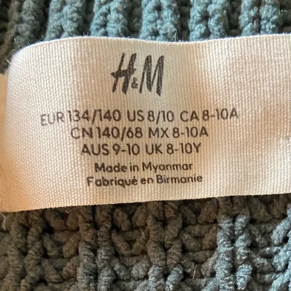 H&M green sweater girls size 8/10 - Picture 2 of 2